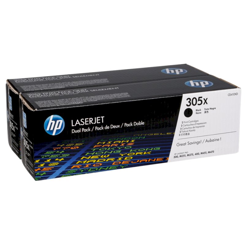Zestaw dwóch tonerów HP 305X do Color LaserJet M351/451 | 2 x 4 000 str. | black  