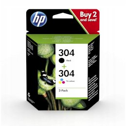 Zestaw tuszy HP 304 2-pack | czarny, trójnokolorowy |Zestaw tuszy HP 304 2-pack...