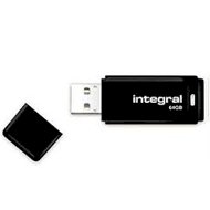 Integral USB 64GB Black, USB 2.0 with removable capIntegral USB 64GB Black,...