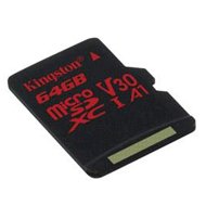 Kingston karta pamięci microSDXC Canvas React U3 UHS-I V30 | 64 GB | + Adapter