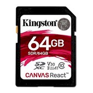 Kingston karta pamięci SDXC Canvas React  CL10 UHS-I U3 V30 | 64 GBKingston karta pamięci SDXC...