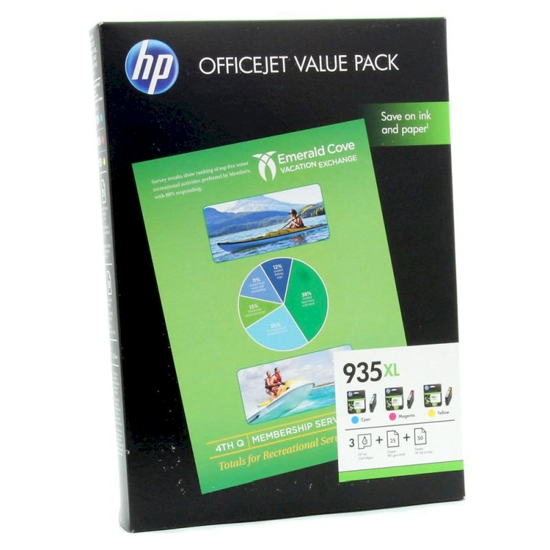 Zestaw trzech tuszy HP 935XL do Officejet Pro 6830 | CMY + papier  